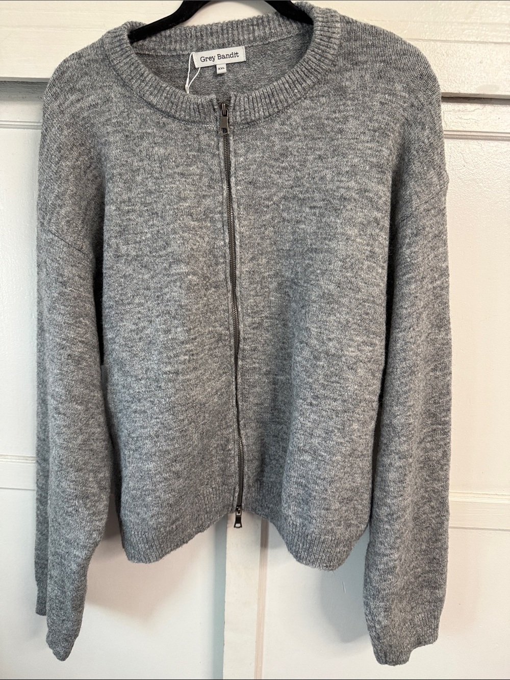 Grey Bandit Women's Heather Grey Zip-Front Cardigan